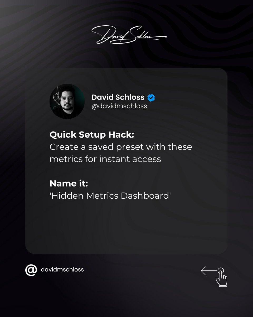 davidmschloss's tweet image. Quick Hack:

Save time by turning this setup into a custom view.

Name it: Hidden Metrics Dashboard

Now you’ve got instant access to critical signals.

1-click. Instant clarity.

#EfficiencyHacks #AdOps