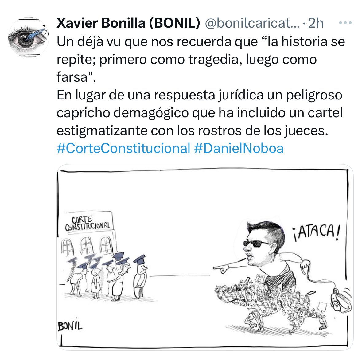 La situación de la #CorteConstitucional 🇪🇨vista desde la caricatura ⤵️