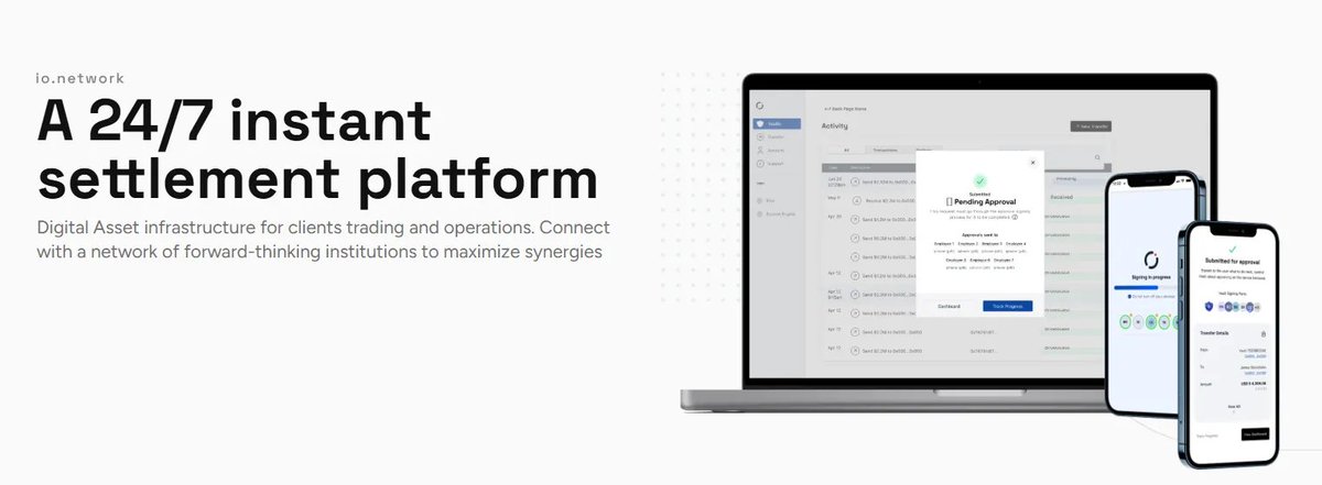 The global economy is scaling, and the payment rails should follow.

Io .network is a 24/7 instant settlement layer for tokenized assets—built for institutions that need speed, control, and trust with:

• <3s transaction speed
• 2,000+ TPS
• 365-day uptime
• Powered by