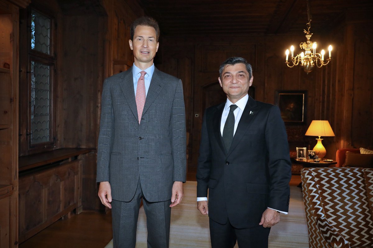 Pakistan Embassy Switzerland (@pakinschweiz) on Twitter photo On 12th August 2025 Ambassador Dr. Marghoob Butt presented his letter of credence to His Serene Highness Hereditary Prince Alois of Liechtenstein to serve as Pakistan’s Ambassador to Liechtenstein.
<a href="/ForeignOfficePk/">Ministry of Foreign Affairs - Pakistan</a> <a href="/PkPublicDiplo/">Public Diplomacy Pakistan</a> On 12th August 2025 Ambassador Dr. Marghoob Butt presented his letter of credence to His Serene Highness Hereditary Prince Alois of Liechtenstein to serve as Pakistan’s Ambassador to Liechtenstein.
<a href="/ForeignOfficePk/">Ministry of Foreign Affairs - Pakistan</a> <a href="/PkPublicDiplo/">Public Diplomacy Pakistan</a>