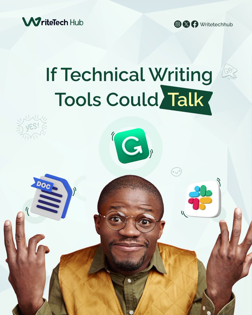 WriteTechHub's tweet image. Let’s make today Tools Wednesday, yes, we just made that up. 😄
As we all know, every technical writer relies on a set of trusty tools. But have you ever wondered what they’d say about you if they could talk?
Swipe to see what we've got 👉
