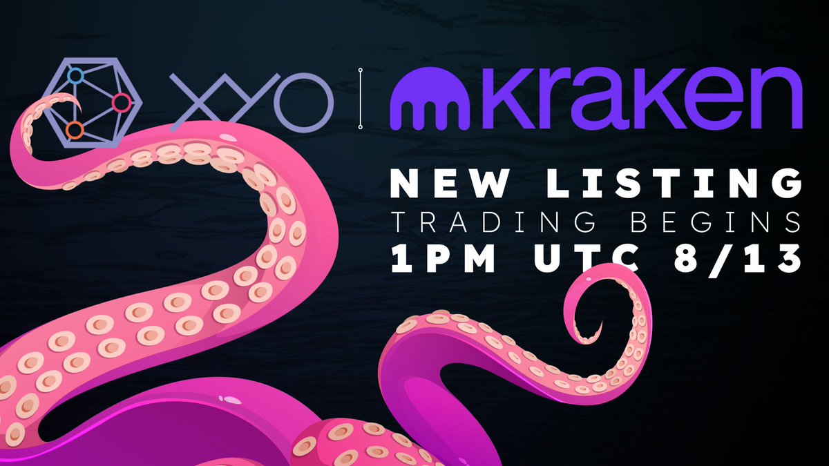 We are excited to announce that $XYO is now listed on <a href="/krakenfx/">Kraken</a>, one of the world’s largest, most trusted, and most established cryptocurrency exchanges!

🦑 Spot and perp trading for $XYO on Kraken begins today, August 13.

Trade now ➡ kraken.pxf.io/c/2510308/1758…
Learn more &amp; get