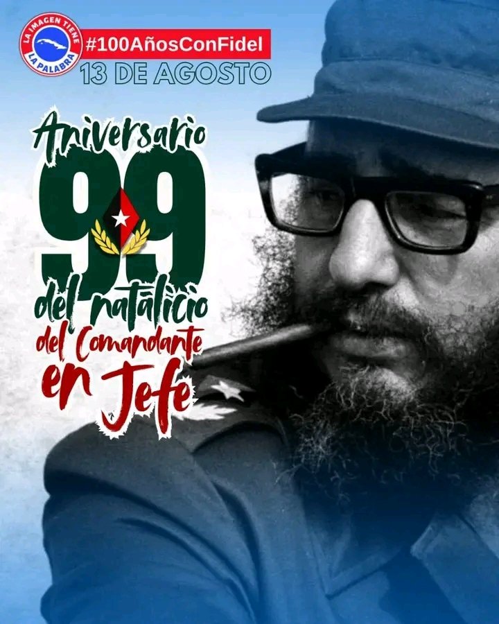 #FidelPorSiempre 
Hoy y Siempre presente 
<a href="/ETECSA_Cuba/">ETECSA</a> 
<a href="/RobertoPrezMor3/">Roberto Pérez Morales</a>