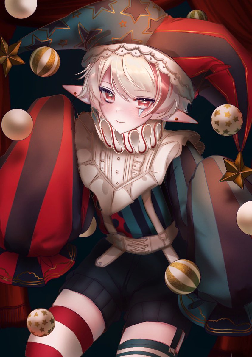 #oc #創作　#イラスト 
サーカスピエロ🎪