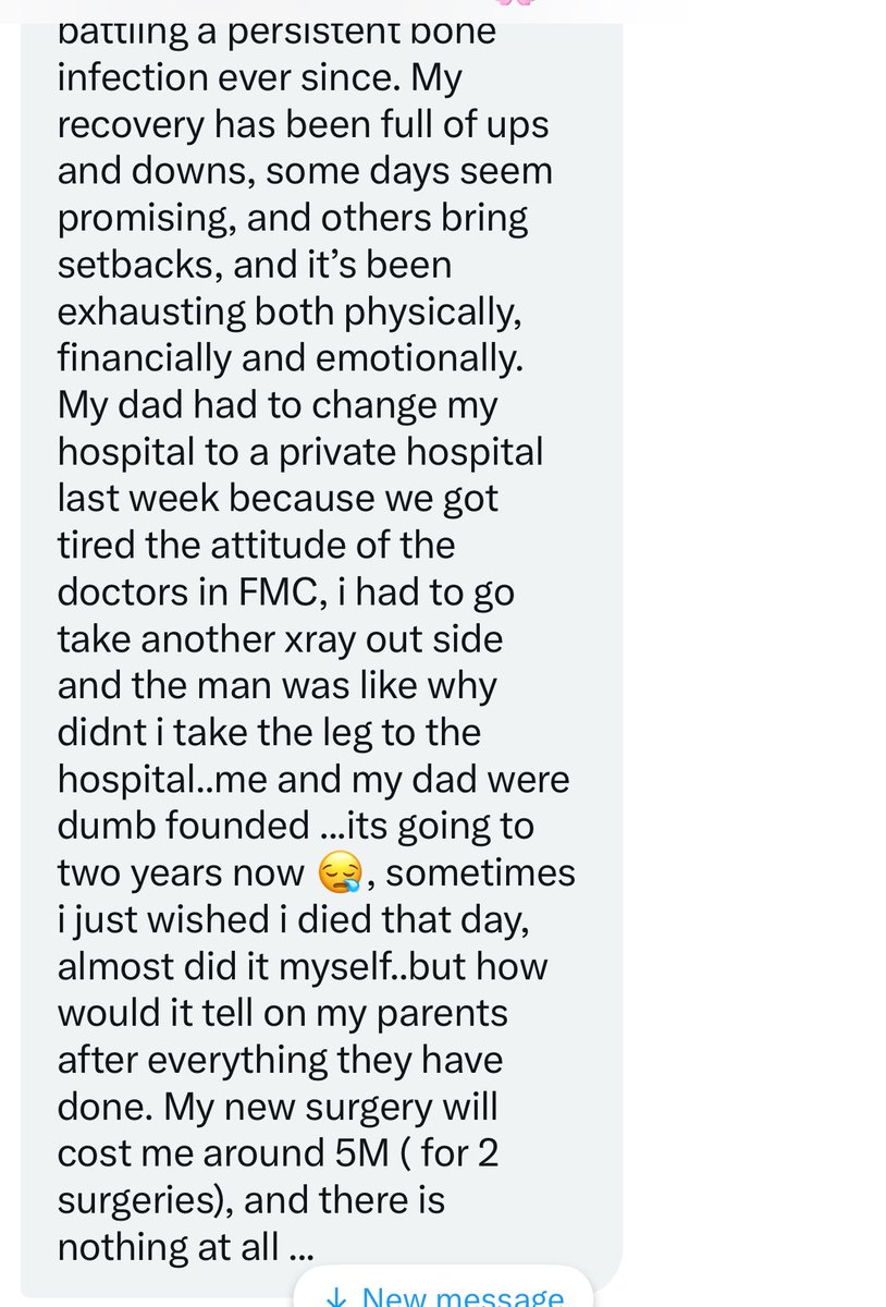 the_millenium1's tweet photo. PLEASE HELP A FUNAABITE WALK AGAIN.

He had an accident last year on his way back home after graduating and he’s been battling bone infection since then

He needs surgery

Account details: 

7014112004 
Otunuga Olusesasan Adebayo 
Opay https://t.co/dOUHgCgImr