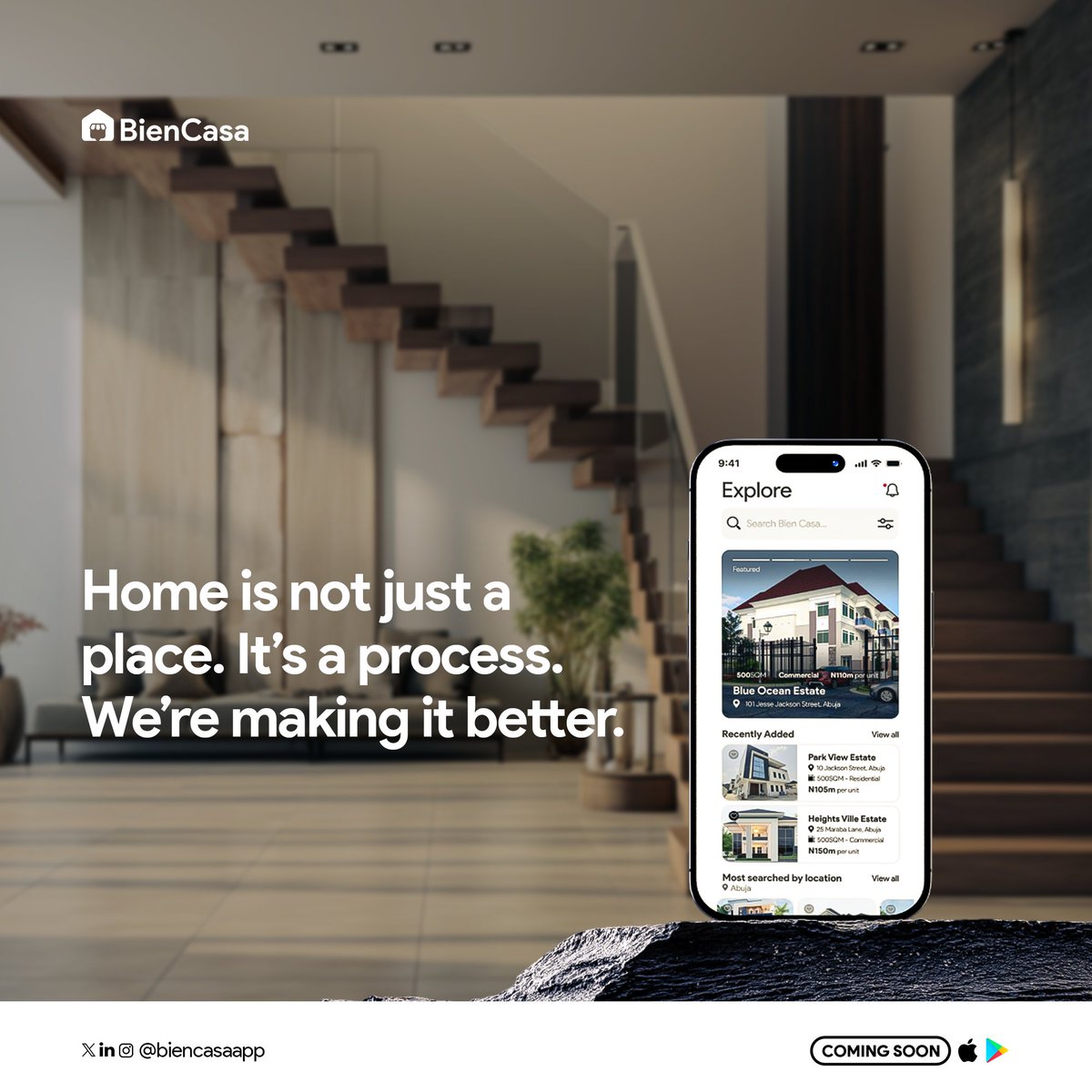 biencasaapp's tweet photo. Home is where the heart finds its peace. We're building ours with love, laughter, and memories that last.
COMING SOON!
#HomeSweetHome
#HomeIsWhereTheHeartIs
#LoveLaughterAndMemories
#BuildingOurHome https://t.co/0CvBJeASPS