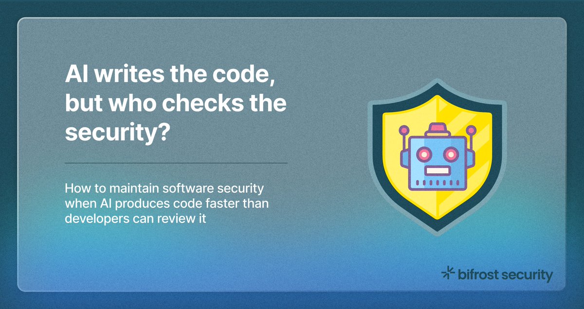 bifrostSec's tweet photo. AI-generated code is quickly becoming a central part of modern software development. How can we maintain software security when AI produces code faster than developers can review it?

🔗 Read about how bifrost can secure your code: https://t.co/0MjyICexi0 https://t.co/m2AgH20RnD