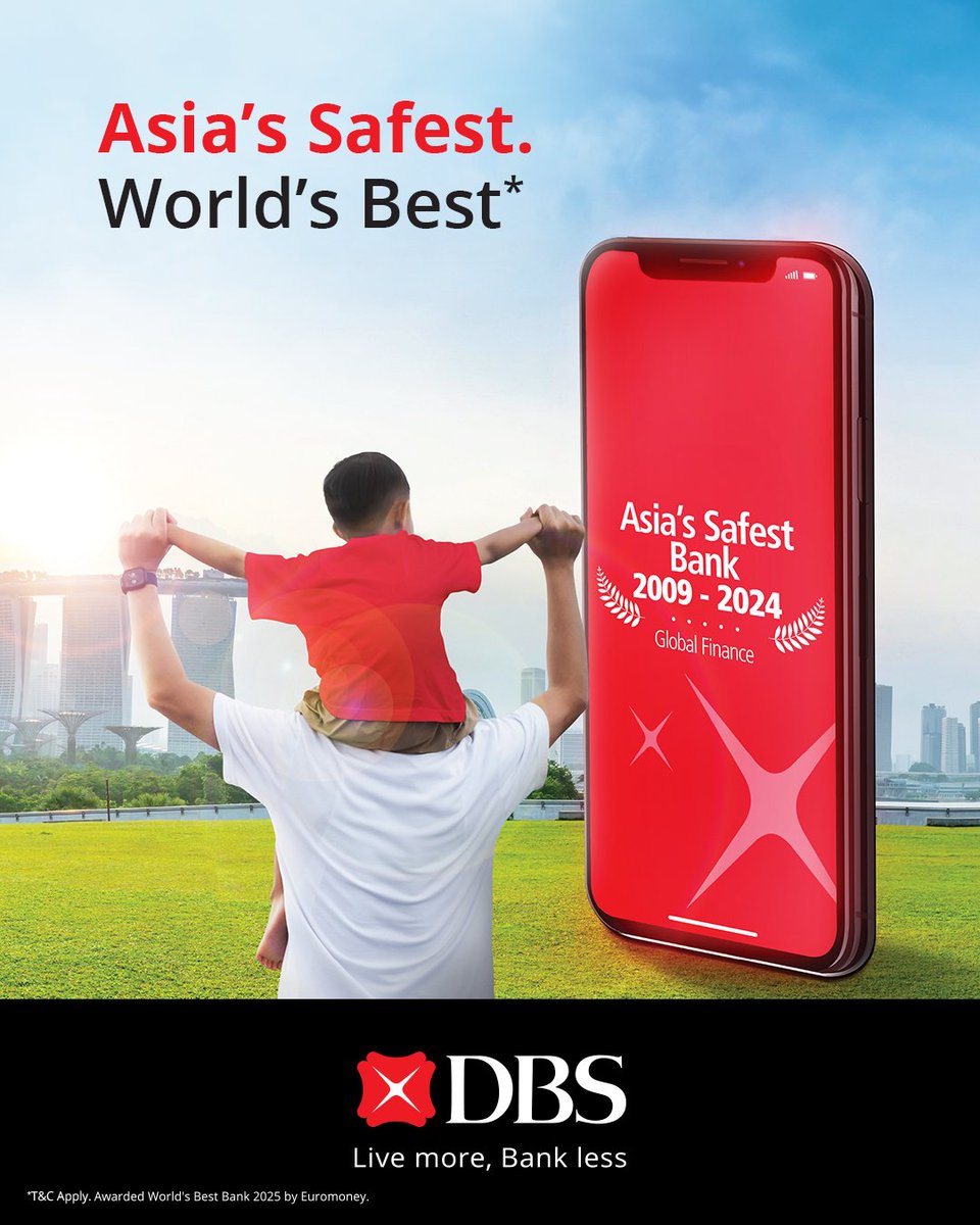 DBSBankIndia's tweet image. Receiving the World’s Best Bank* and Asia’s Safest Bank* accolade is deep rooted in our solid financial performance, unwavering commitment to customer excellence, relentless focus on innovation and a strong sense of purpose. Always ensuring our customers #LiveMoreBankLess.