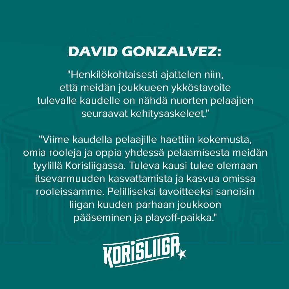 Odotettu jatkosopimusuutinen! Daven kokeneille hartioille kapteeninviitta miesten korisliigajoukkueessa tulevalla kaudella 💚

Tästä lukemaan koko uutinen: tapiolanhonka.fi/david-gonzalve…

#Korisliiga
