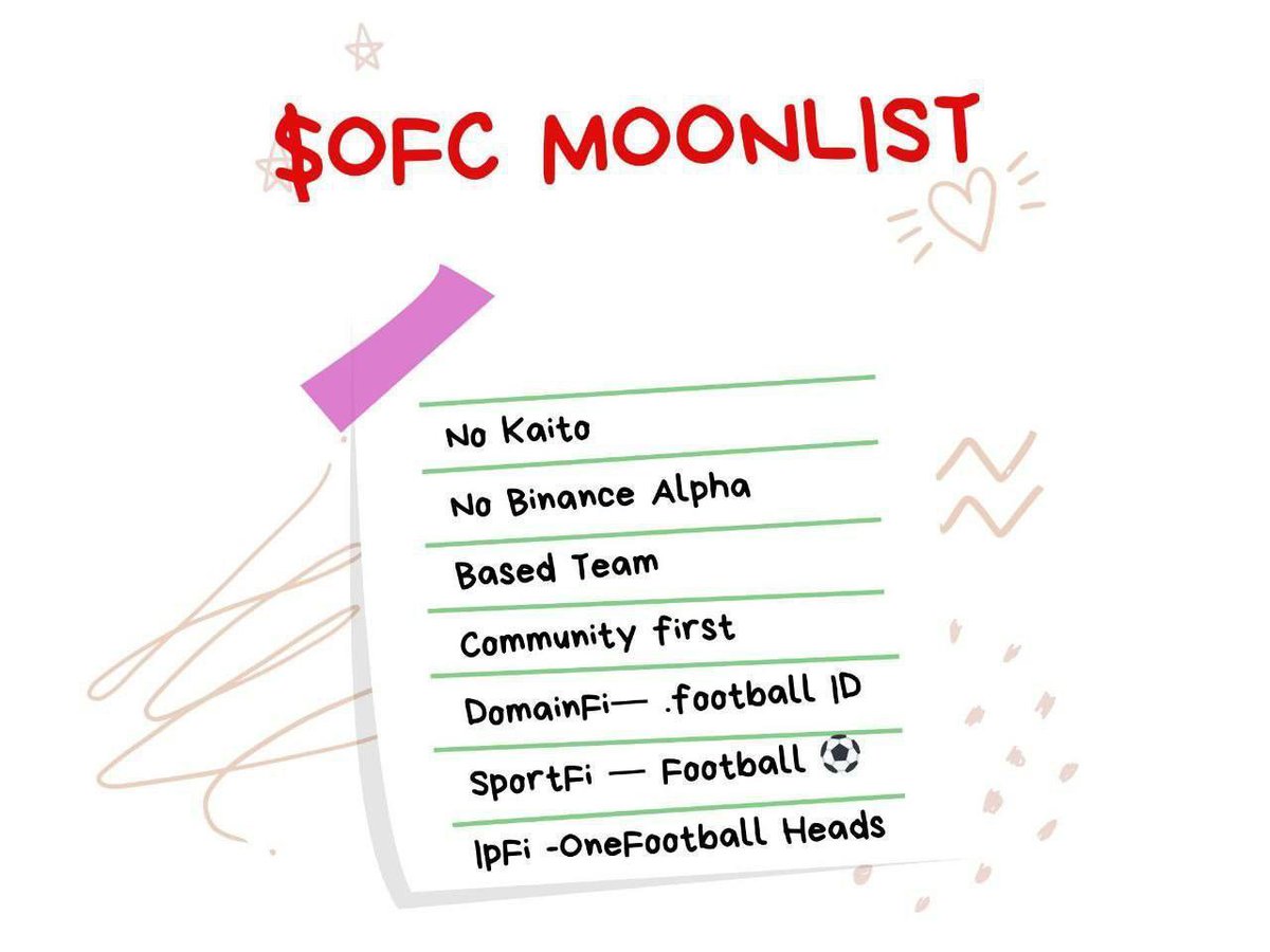 💠 OneFootball Airdrop — $OFC Moonlist 🚀 🎁🎁🎁🎁

🪂 Airdrop Update - 39 ✅

❌ No Kaito, No Binance Alpha
✅ Community First, Rewards First

#OneFootball #OFC #Airdrop #CryptoAirdrop #Football #Web3