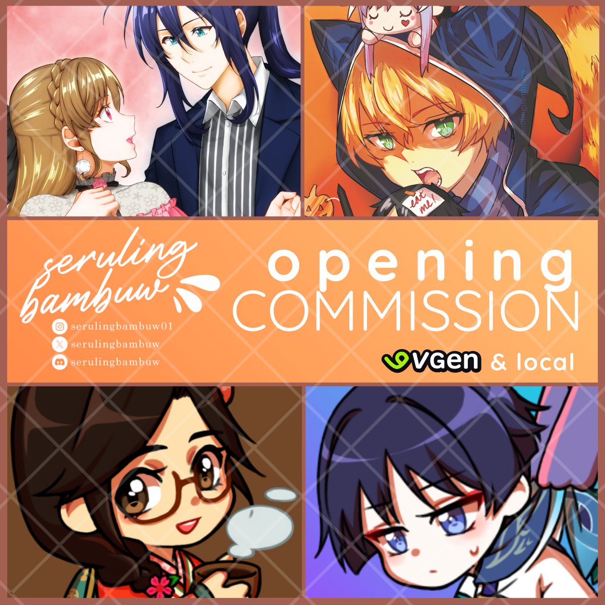 ❤🔃 are appreciated!

Hi, I updated my commission details!
Open for both VGen and local~
Feel free to hit me up if you're interested! ✨

▶ vgen.co/serulingbambuw

Details on replies ⬇

#VGenComm #VGenOpen #commissionsopen #artcommission #artidn