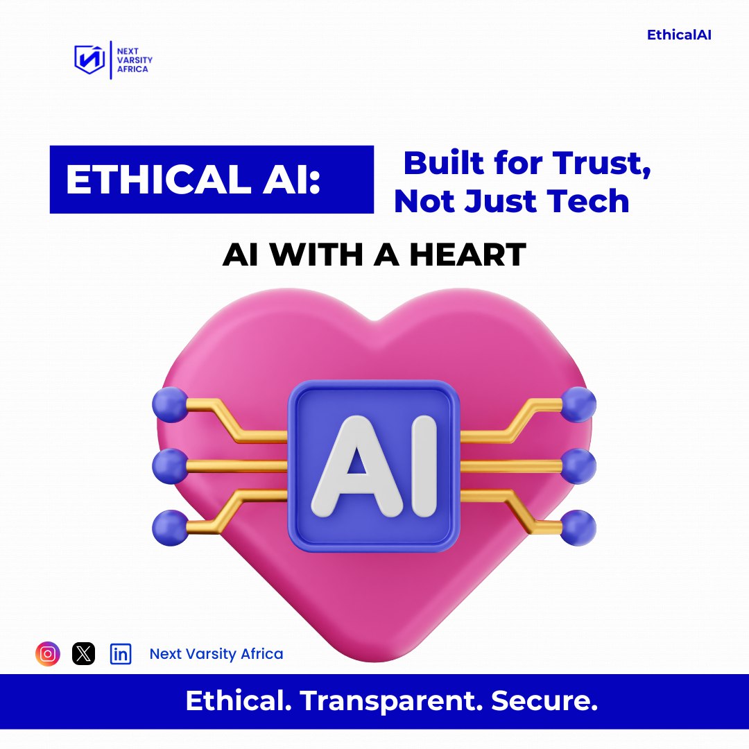 NextVarsityA's tweet photo. Building Africa's future with tech that puts people first! 🔐 Our platform is built on ethical AI principles: safe data, fair experience, and bias-free learning. Join our waitlist! 🔗 
https://t.co/e4sCKPwYf5
 #EthicalAI #ResponsibleTech #NextVarsityAfrica https://t.co/lUDTiX23Si