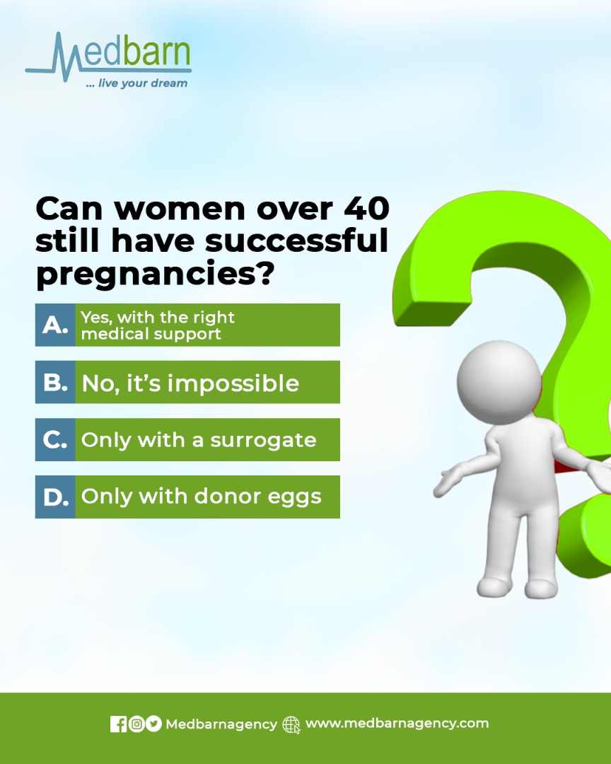 MedbarnAgency's tweet image. Yes, it’s possible.
With the right medical support, women over 40 can still have healthy, successful pregnancies. 

At Medbarn, we provide expert guidance, advanced fertility solutions, and compassionate care to make it happen.

#IVFSuccess  
#projectseed
#medbarnagency