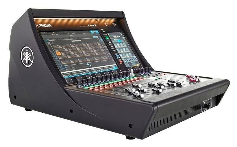 pa_hire_oxford's tweet image. New in Stock – Yamaha DM7 Compact!
Pro-grade digital mixing: 72 mono inputs, 48 mix buses, Dante I/O (144×144 @ 96 kHz), 28 motorized faders, dual touchscreens, redundant PSU.
#Sound_Hire #Lighting_Hire #Stage_Hire #LED_Screen_Hire  #YamahaDM7C #YamahaProAudio #Yamaha
