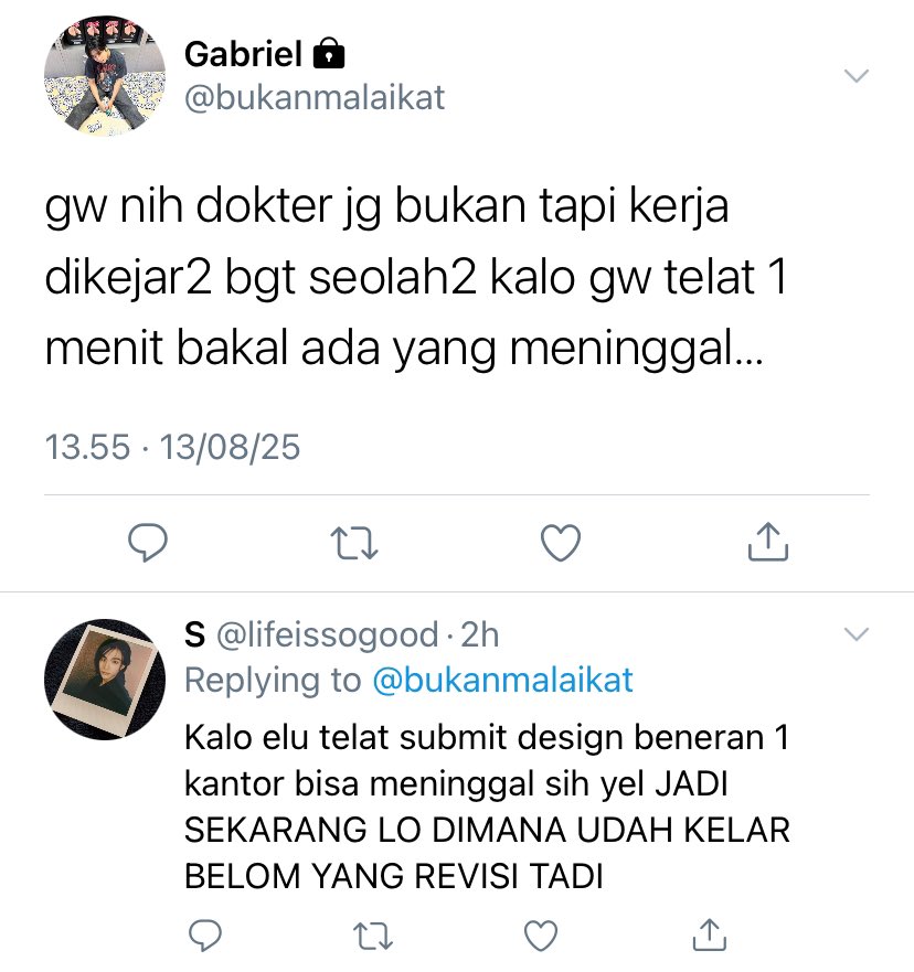 gomijuls's tweet photo. suatu hari gabriel ngetweet (dan sami membalasnya) https://t.co/AjY0GcRVeK