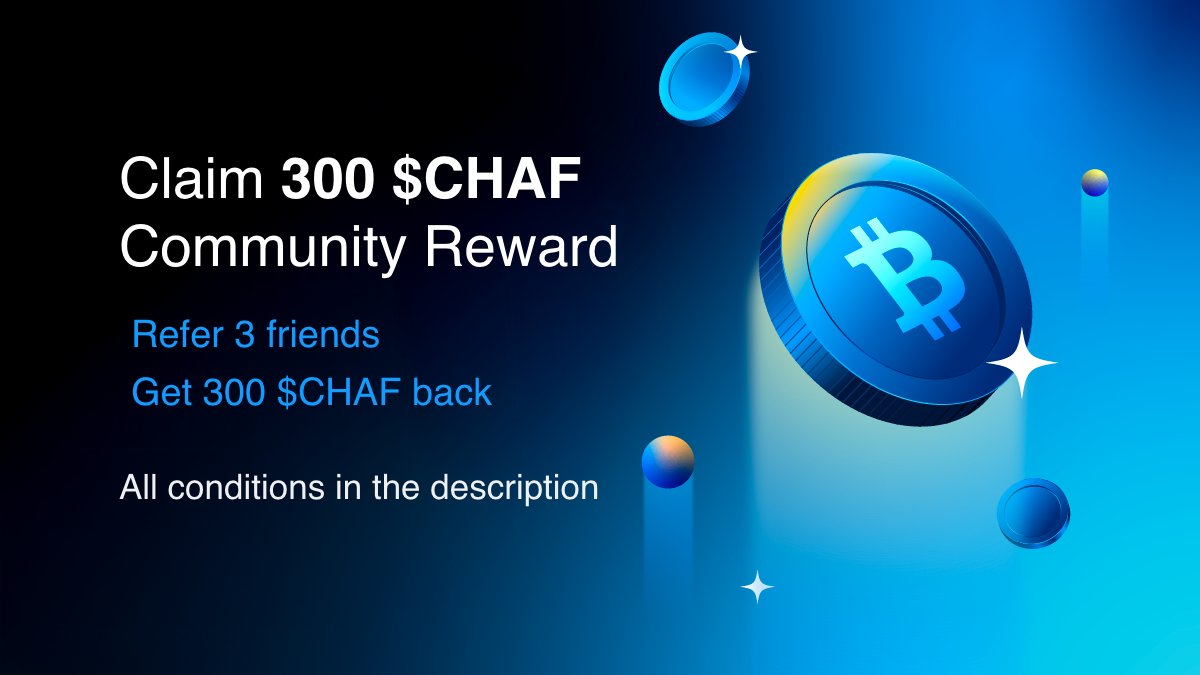 chainfriends's tweet image. Claim 300 $CHAF Community Reward
Let’s grow ChainFriends together
1⃣Refer 3 friends
2⃣Post screenshot of your referral points + wallet
3⃣Tag 2 friends &amp;amp; @chainfriends
We’ll send you 300 $CHAF back
Full details on Telegram
#CHAF #BNBChain #CryptoRewards #Shill  #Reward