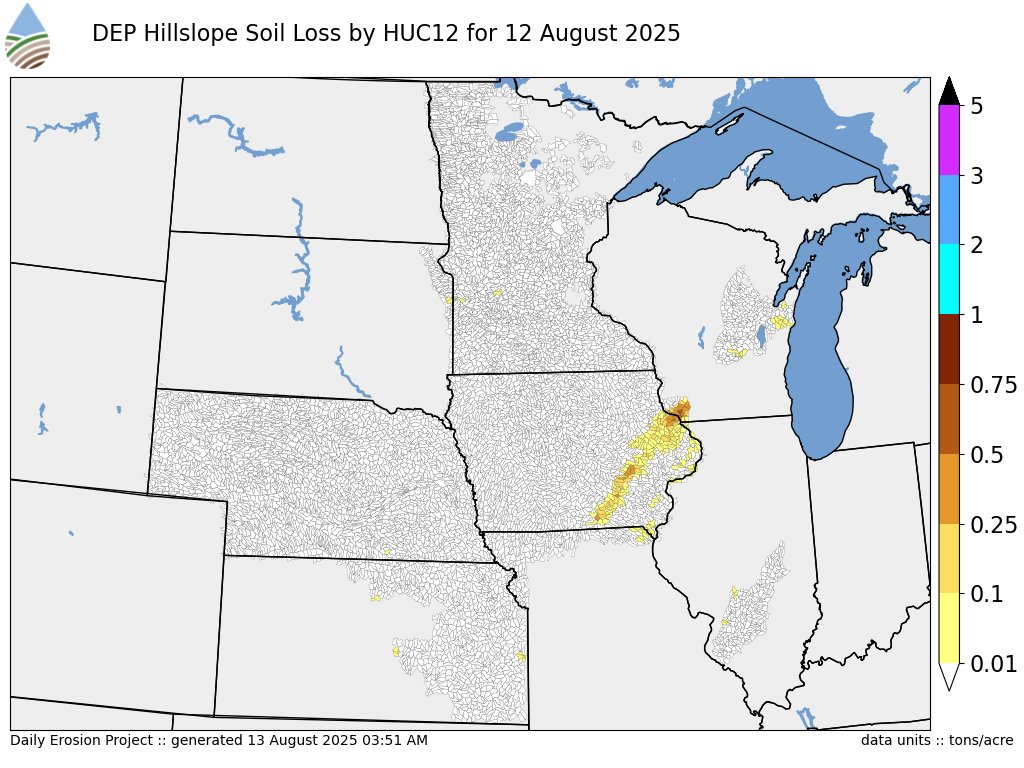 Daily Erosion output for August 12 2025 is available dailyerosion.org/map/#20250812/…
