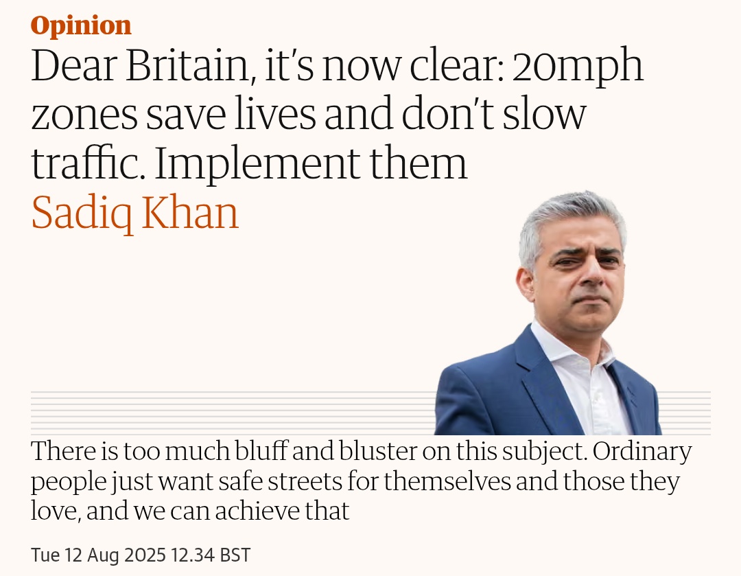 The most dumb statement I have ever seen:
"20 mph speed limits don't slow traffic"
Yes it does!?
If I were to go 30 mph , in 1 hour I would have travelled 10 more miles. Going 20 mph would add 30 minutes to my journey (a 50% increase) for the same distance.

He talks about saving