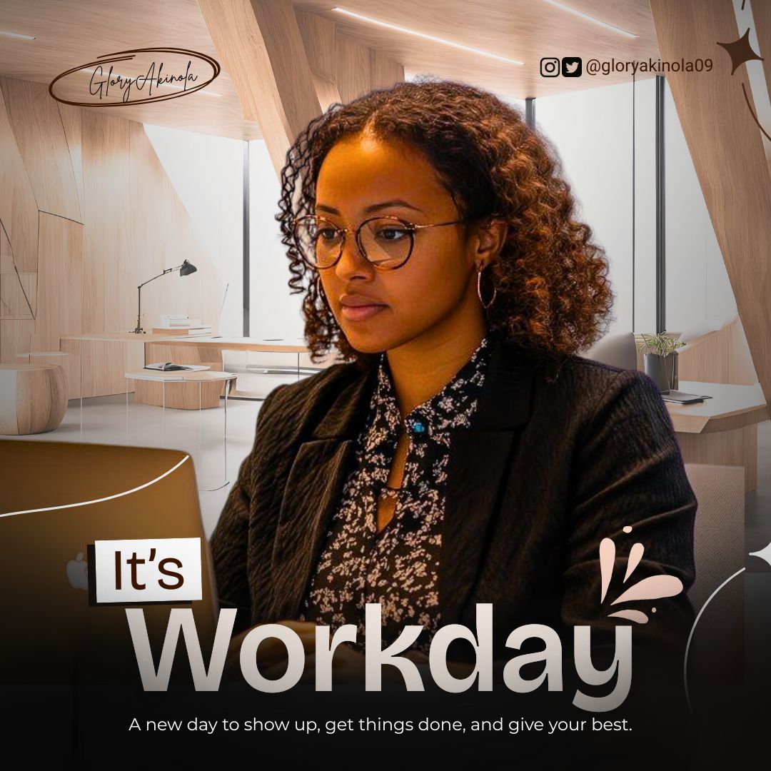 gloryakinola09's tweet photo. It’s Work Day. A reminder that showing up is half the magic.
Open the laptop. Start with one colour. One shape. Inspiration will catch up. 🎨
#ItsWorkDay #DesignLife #GraphicDesign #CreativeProcess https://t.co/kw7DFrgQpg