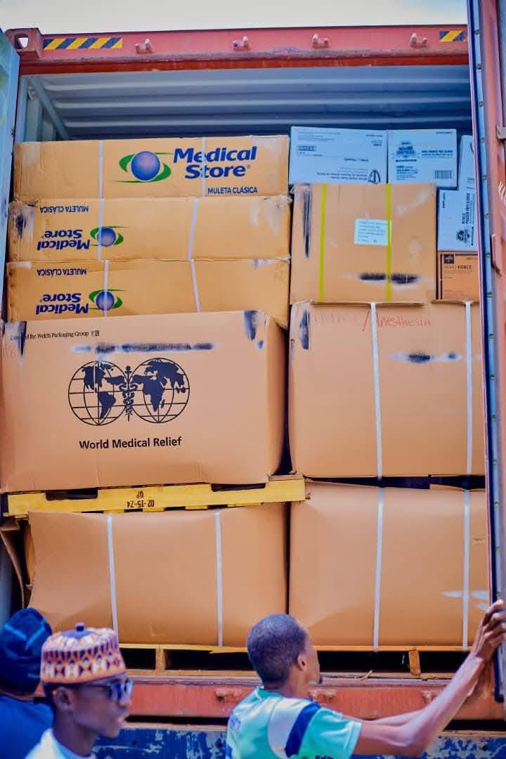 MSIngawa's tweet photo. Arrival of the 6th Medical Relief Container in Katsina State.

Katsina State Government is pleased to announce the arrival of the Sixth Container of Medical Supplies from World Medical Relief to Katsina State.

In November 2023, His Excellency, the Executive Governor of Katsina State, @dikko_radda visited the Headquarters of World Medical Relief in Detroit, Michigan, United States.

During the visit, eleven (11) Containers of vital Medical Equipment and Supplies were allocated to the Katsina State Government.

The First Two Containers arrived in January 2025, followed by the delivery of the Third, Fourth and Fifth Containers last month.

The arrival of the Sixth Container marks another significant milestone in the on-going effort to strengthen Healthcare infrastructure and improve Medical service delivery across the State.