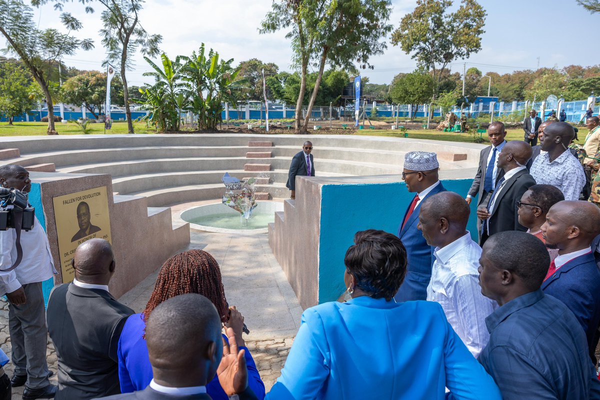 WilliamsRuto's tweet photo. We applaud Governor Gladys Wanga for being innovative in striking a partnership that has delivered the County Government of Homa Bay Headquarters.

This world-class facility signals our focus to ensuring Counties remain effective and efficient in working for wananchi.

Officially opened the Homa Bay County Government Headquarters. 

Later at the Homa Bay County Arboretum, opened the Ugatuzi Amphitheatre.