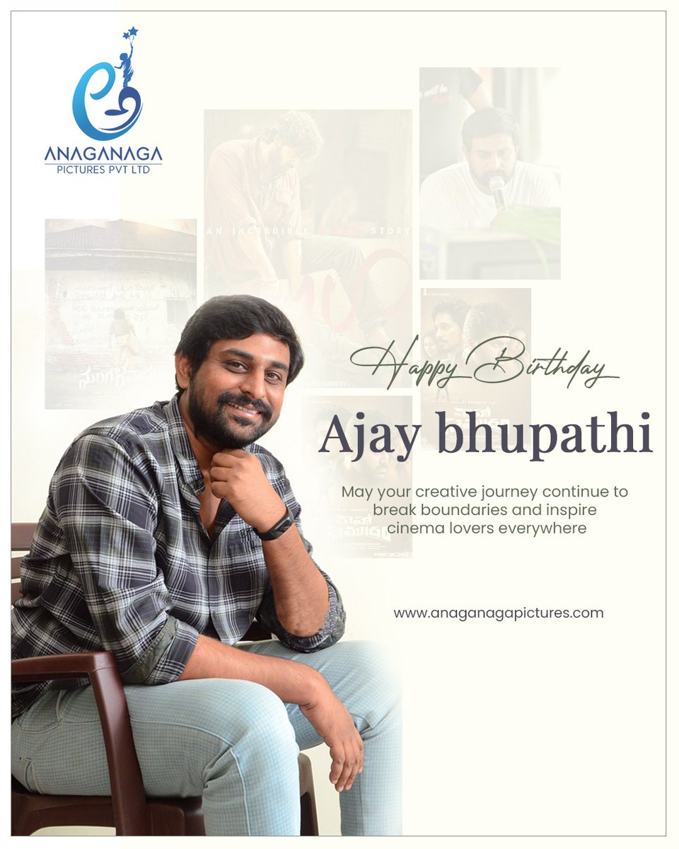 AnaganagaP's tweet photo. 🎉 Wishing a Very Happy Birthday to Ajay Bhupathi Garu! 🎬
May this year bring even more success, creativity, and groundbreaking projects your way! 🌟

#HappyBirthdayAjayBhupathi #DirectorAjayBhupathi #AnaganagaPictures #IndianCinema #Filmmaker #CreativeVisionary #directorsivam https://t.co/fcbwgwDxoF