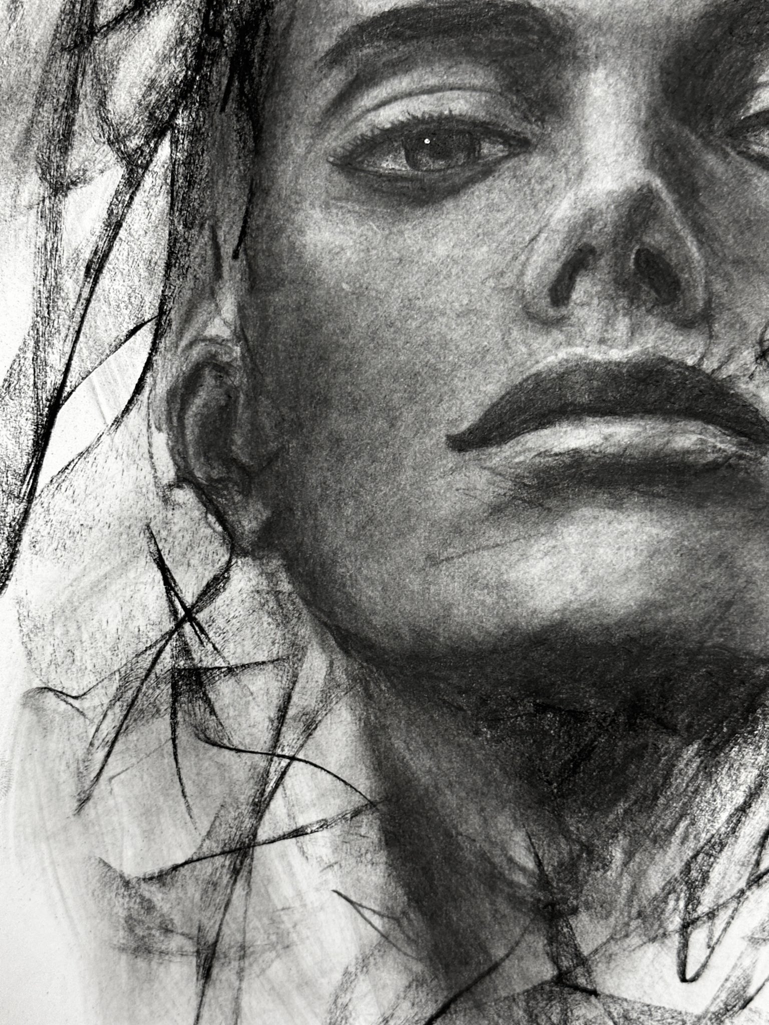 木炭画 人物画 B4サイズ 木炭画 人物画 B4サイズ 木炭 デッサン