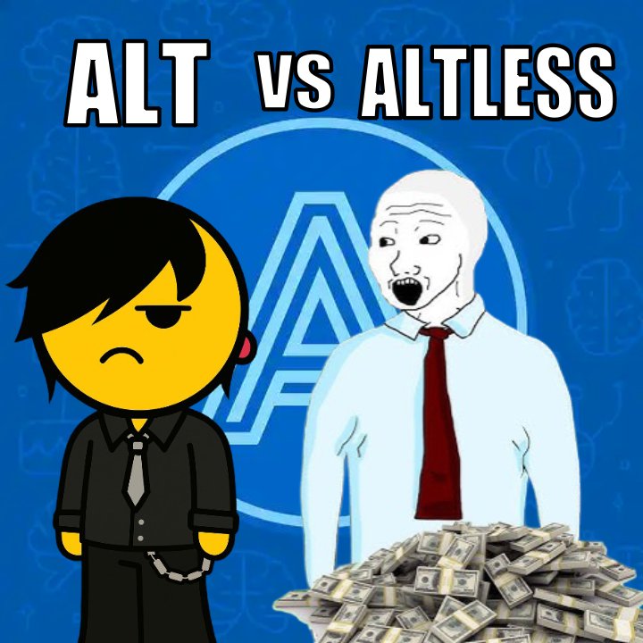 n0facejpg's tweet photo. I own 0 Alts
But #ALTLESS WILL FLIP THEM ALL!
SO IM NOT WORRIED
7tX5X7BjESBo6gDftVgCZ46tokuVqhfn8PQPKaPpump https://t.co/9Upnwn3k4J