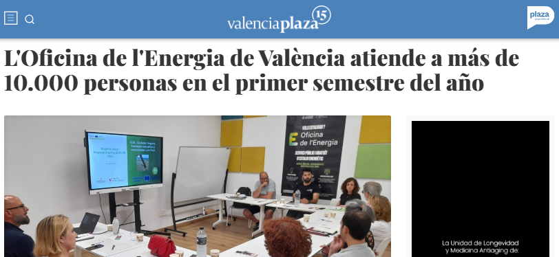 València Clima i Energia (@vlcclimaenergia) on Twitter photo 📢Hoy en <a href="/valenciaplaza/">Valencia Plaza</a>
L'Oficina de l'Energia de València atiende a más de 10.000 personas en el primer semestre del año.
👉bit.ly/4fEtTBs
No sabes qué es la Oficina de l'Energia?
Visita climaienergia.com 📢Hoy en <a href="/valenciaplaza/">Valencia Plaza</a>
L'Oficina de l'Energia de València atiende a más de 10.000 personas en el primer semestre del año.
👉bit.ly/4fEtTBs
No sabes qué es la Oficina de l'Energia?
Visita climaienergia.com