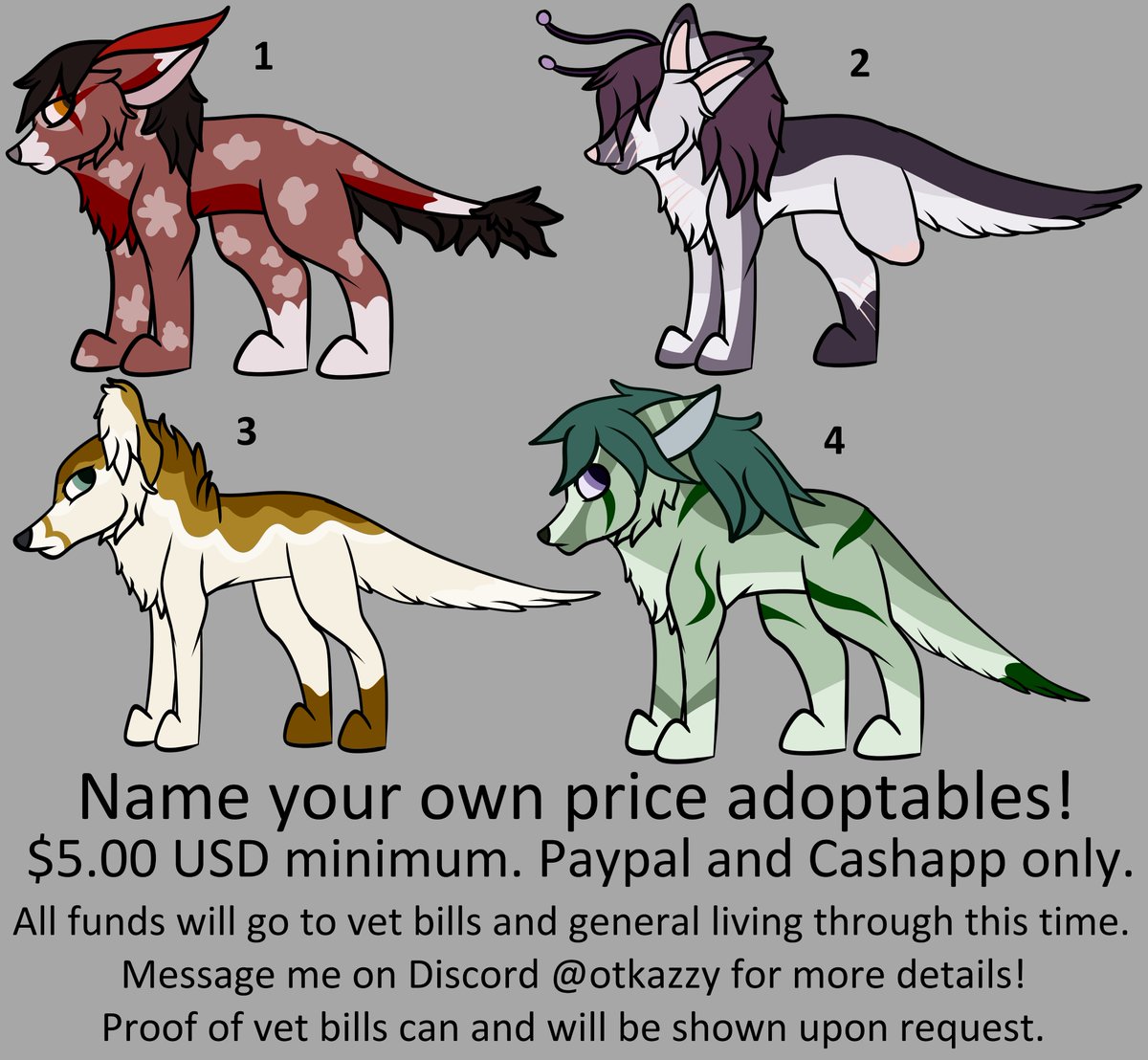 OtkazFelix's tweet photo. Name your own price adoptables wave 6!
Rito sees the oncologist again today after finding another mass in her breast tissue 

$5.00 USD minimum Paypal and Cashapp only Message on Discord @ otkazzy for more info! https://t.co/K8bIgF6gnB