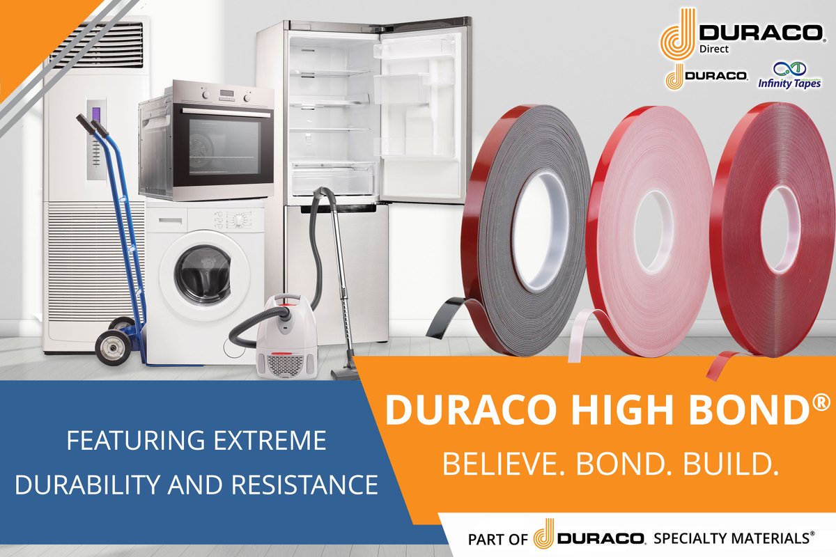 InfinityTapesUS's tweet photo. Duraco High Bond® (DHB) tapes are high-performance acrylic foam core tapes. They excel at bonding dissimilar metals and plastics, providing reliable performance through thermal cycling, moisture exposure, and contact with solvents.

Learn more: https://t.co/8QK66yYSyN

#DHB https://t.co/ucEQFXk16D