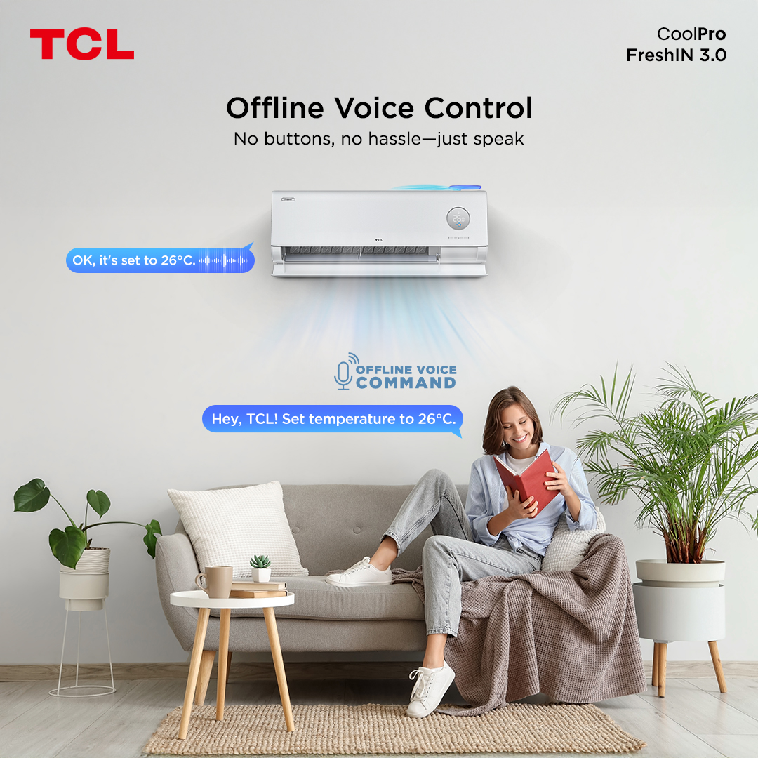 When your Wi-Fi takes a break, the TCL FreshIN 3.0 still keeps listening—ready to follow your voice and give you the cooling comfort you need, anytime.

#TCLFutureofFreshAir #TCLFreshIN
#TCLANewGenerationofFreshAirAC
#TCLInspireGreatness
#TCLPhilippines
