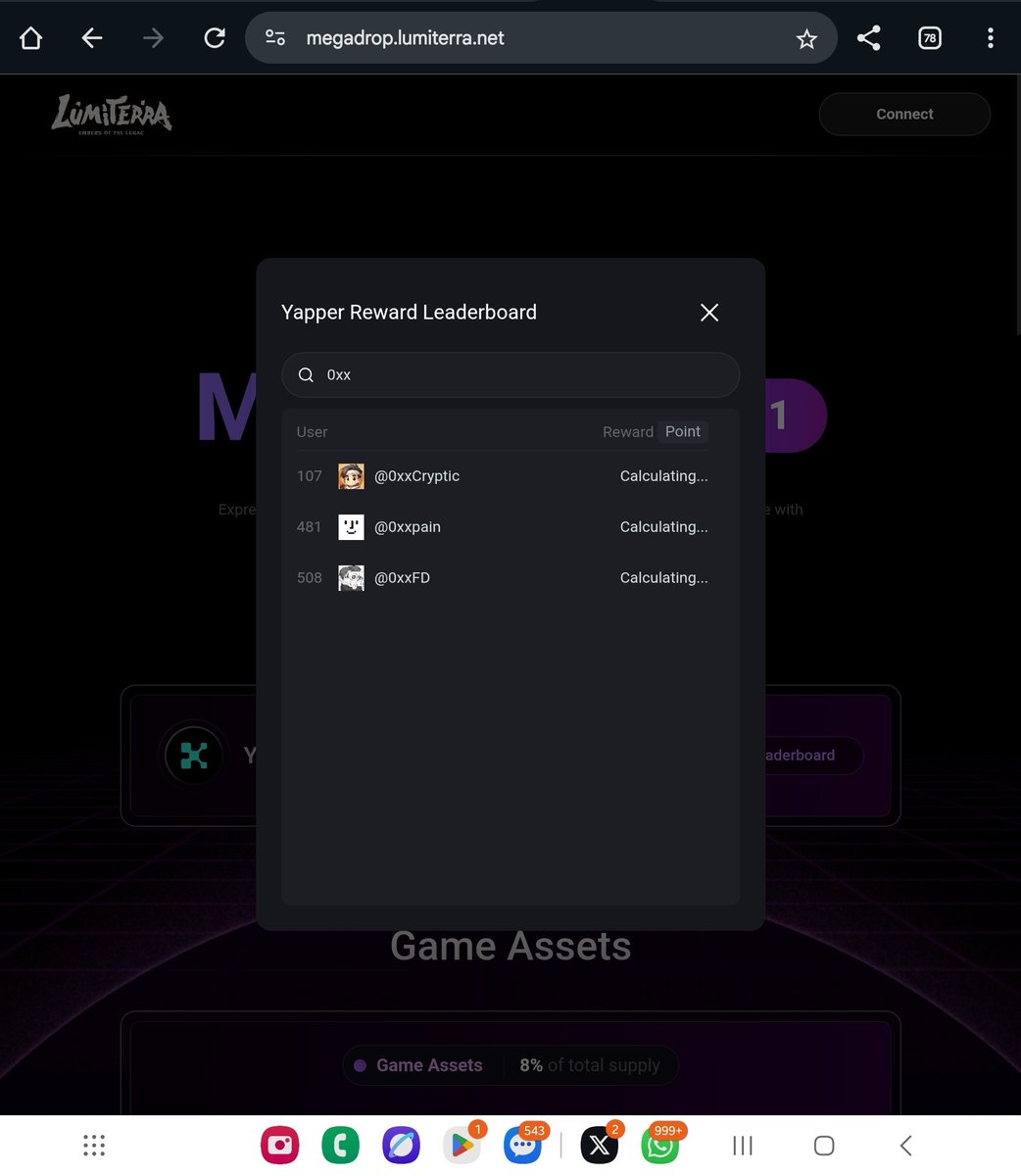 Steadily moving up on <a href="/LumiterraGame/">Lumiterra</a> LB... Gathering mindshare rn seems a lot tedious than before...

With Lumiterra now partnered with monad, we should see an influx of new purple players, and even maybe some in-game character changes... Maybe even monster changes to match some