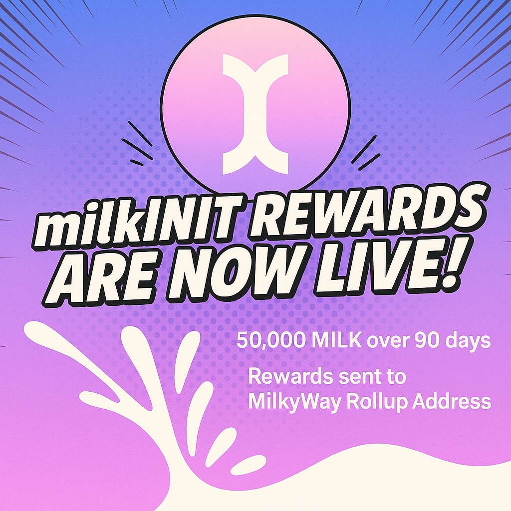 MILK incentives now live for milkINIT / INIT Pair on <a href="/initia/">Initia 🪢</a> DEX

Get your share🥛
app.initia.xyz/liquidity/move…