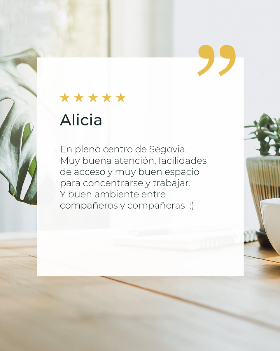 No lo decimos nosotros, lo dicen las personas que ya han disfrutado de nuestras oficinas. 

En el centro de la ciudad y buen ambiente. ¿Qué más se puede pedir? 😌
_______
#ExitusSegovia #centrodenegocios #centrodenegociosensegovia #coworkingsegovia