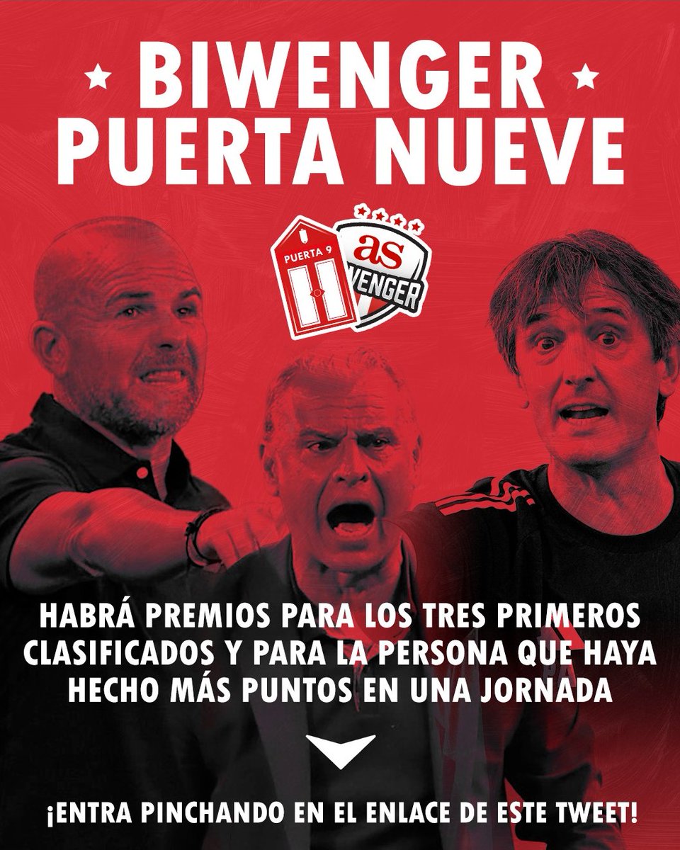 PuertaNueve's tweet photo. 🚨Biwenger Puerta Nueve🚨
2⃣ Liga Hypermotion
⭐️ Formato Fantasy: Sin fichajes, elige cada semana tu once en relación al presupuesto.
🏆 Premios para los 3 primeros al finalizar la temporada y para aquel que consiga más puntos en una jornada.
Únete aquí: https://t.co/nBizt0aD3y https://t.co/0tK63Gh32n