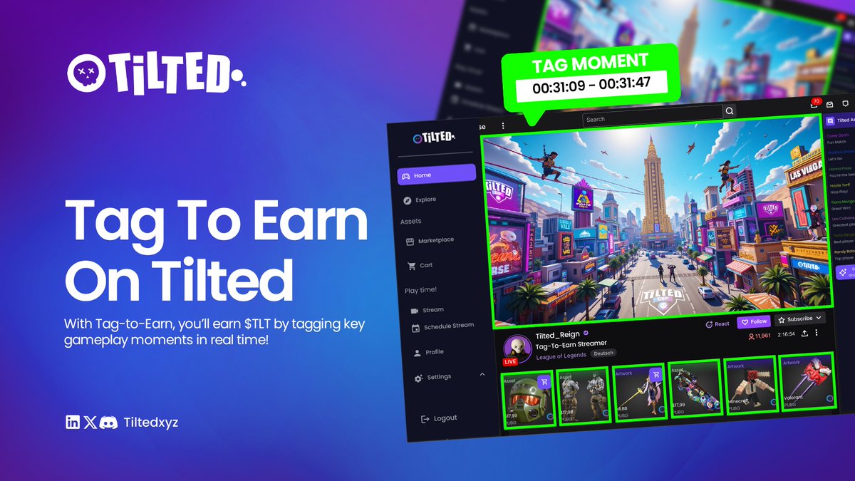 ⚡ Spot the Moment. Score the Rewards.

Big news—Tag &amp; Earn is on the way to @TiltedXYZ. Soon, you’ll be able to tag clutch plays, game-turning saves, and highlight moments as they happen on stream.

Your tags won’t just get noticed—they’ll train our AI, power esports prediction