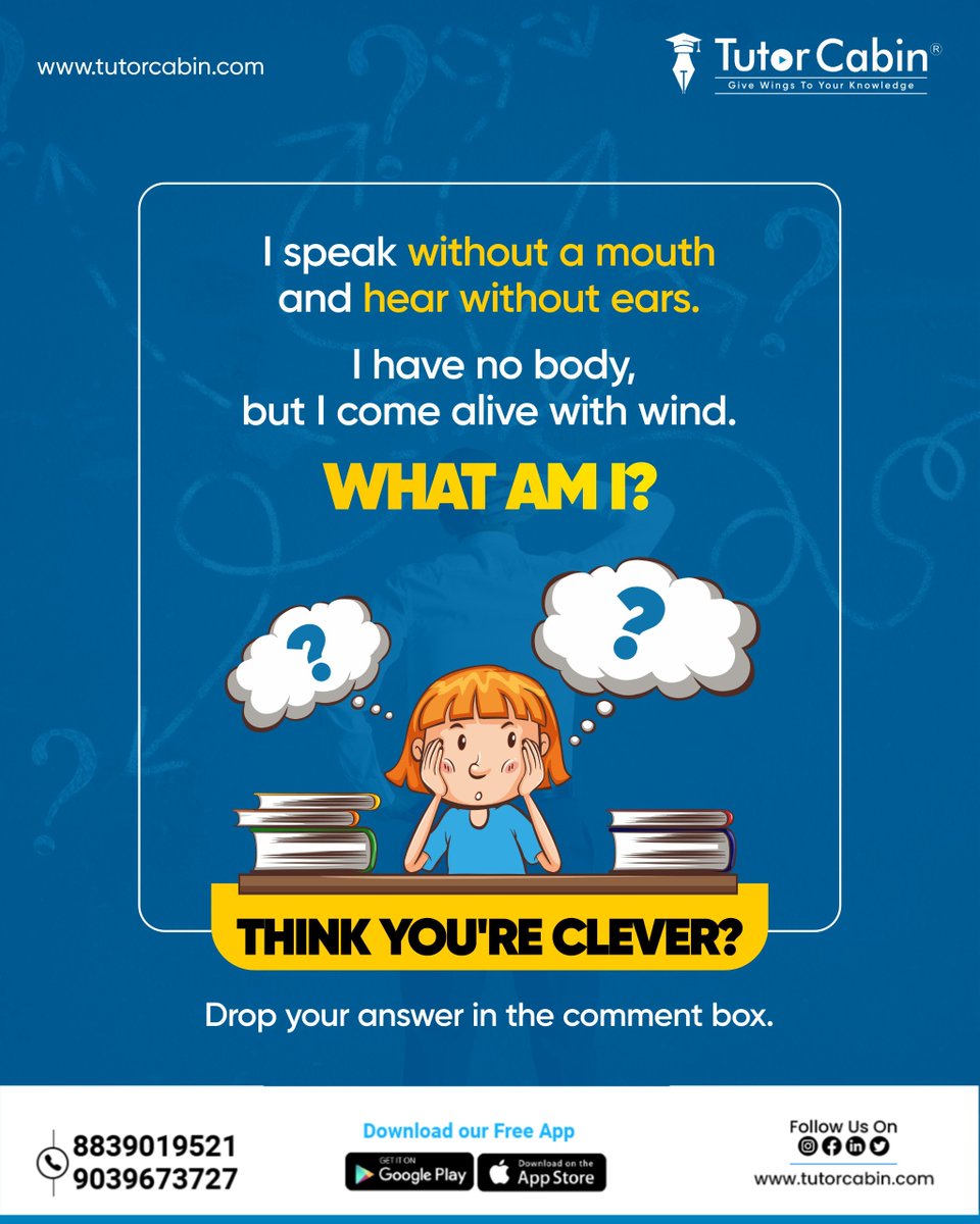 CabinTutor's tweet image. No mouth. No ears. No body. Still makes noise.
If your brain just whispered the answer... you&apos;re built different 🧠
Drop it in the comments &amp;amp; tag someone who overthinks riddles 😅

#RiddleChallenge #MindTwister #BrainBender #ThinkFast #LogicRiddle #WhatAmI #CleverMind
