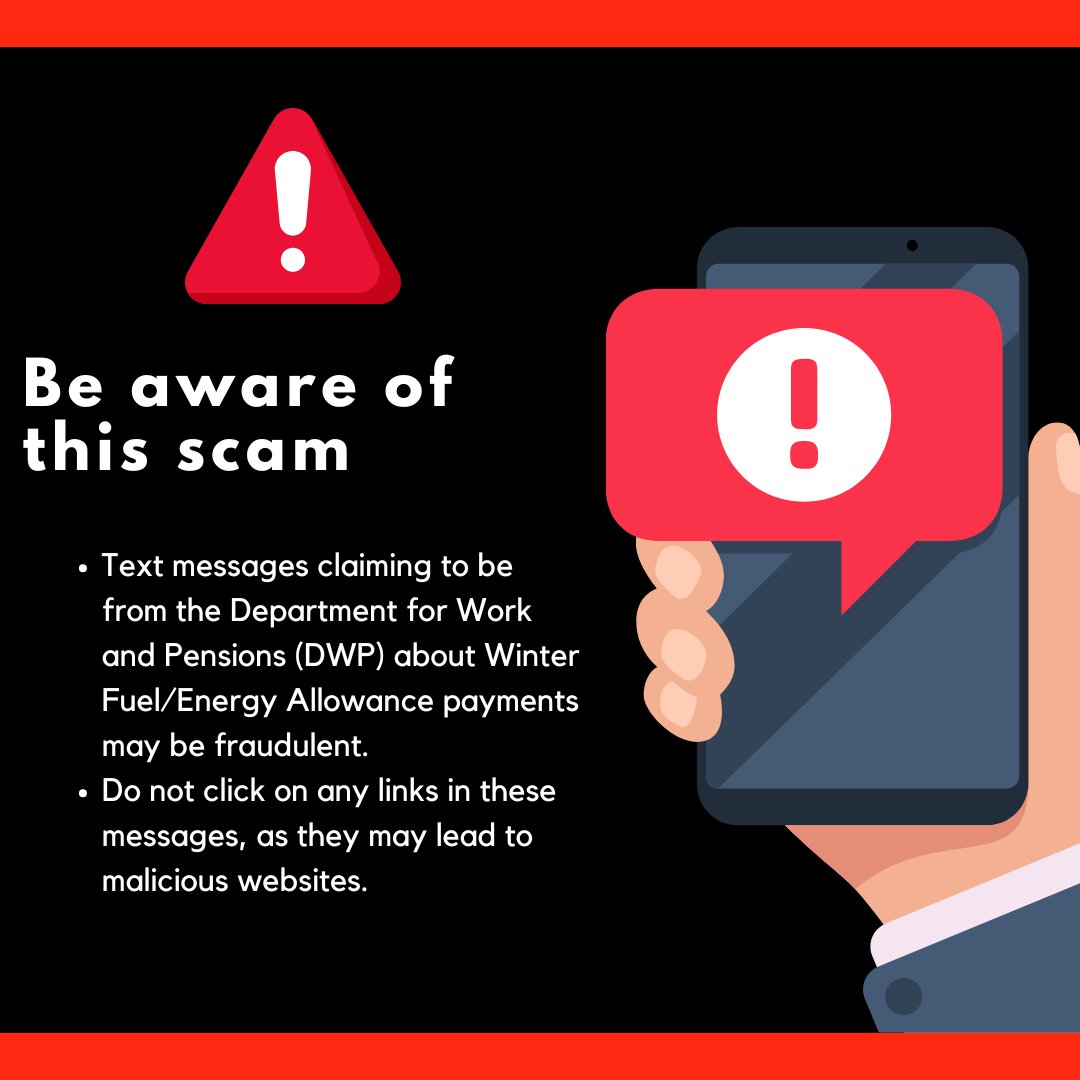Be aware of this text scam 👇

If you qualify for the Winter Fuel Payment, the government will credit you automatically or through their official website - never via text! 📷

Stay safe and informed, and don’t open suspicious links.

#WinterFuelPayment #ScamAlert