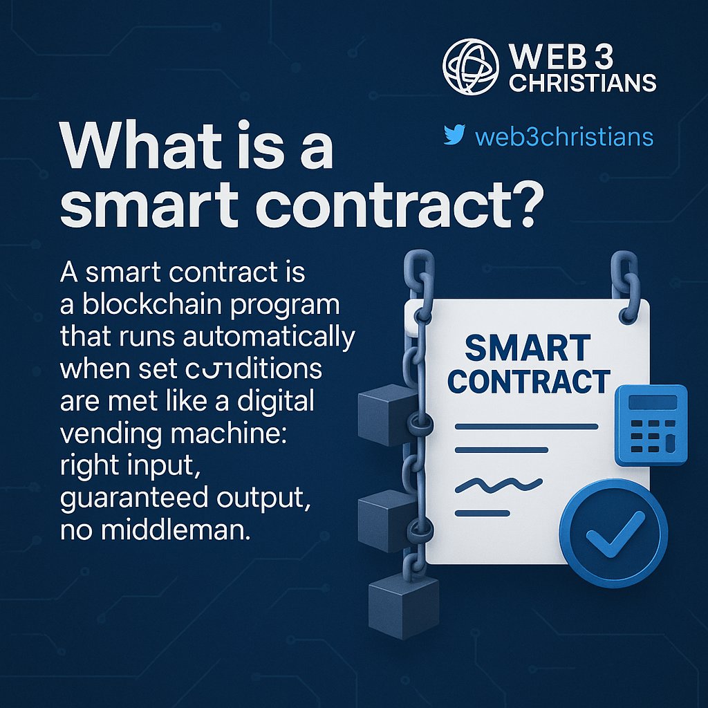What is a Smart Contract? 🤔
In Web3, a smart contract is like a covenant written in code  self-executing, unbreakable, and transparent.Just as God’s Word will not return void (Isaiah 55:11), a smart contract does exactly what it’s programmed to do, without bias or delay.