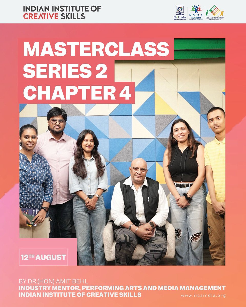 Masterclass Series 2 Chapter 4 as we delve deep into "Unveiling the Actor: from Chanakya to Aurangzeb" presented by the esteemed Dr. (Hon) Amit Behl, Industry Mentor, Performing Arts and Media Management. 🎭

Discover the nuances of character portrayal and journey through iconic