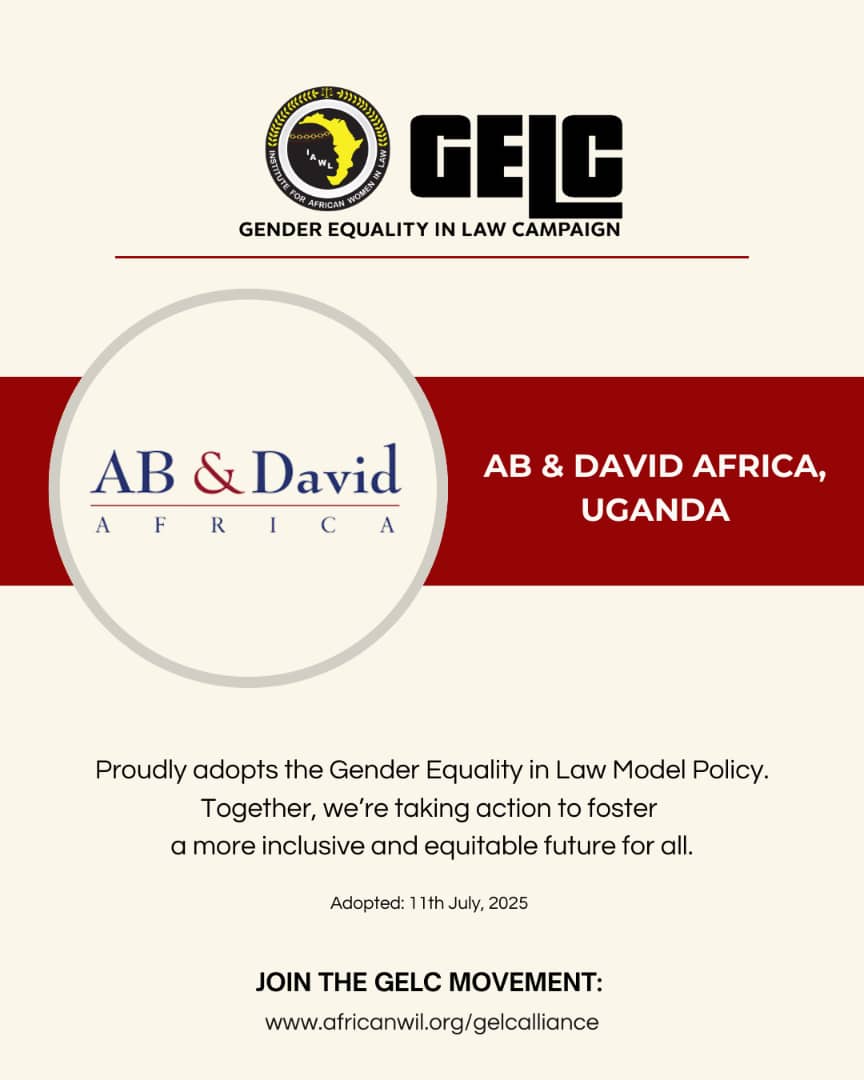 AB & David Uganda (@abdavidug) on Twitter photo <a href="/abdavidug/">AB & David Uganda</a> has adopted the Gender Equality in Law Campaign of <a href="/LGCAFR1CA/">LGC Africa</a>. The campaign focuses on support against sexual harrasment, equitable hiring and promotion, equal pay4 equal work, and eliminating gender bias and stereotypes. These pillars create safe spaces for women. <a href="/abdavidug/">AB & David Uganda</a> has adopted the Gender Equality in Law Campaign of <a href="/LGCAFR1CA/">LGC Africa</a>. The campaign focuses on support against sexual harrasment, equitable hiring and promotion, equal pay4 equal work, and eliminating gender bias and stereotypes. These pillars create safe spaces for women.