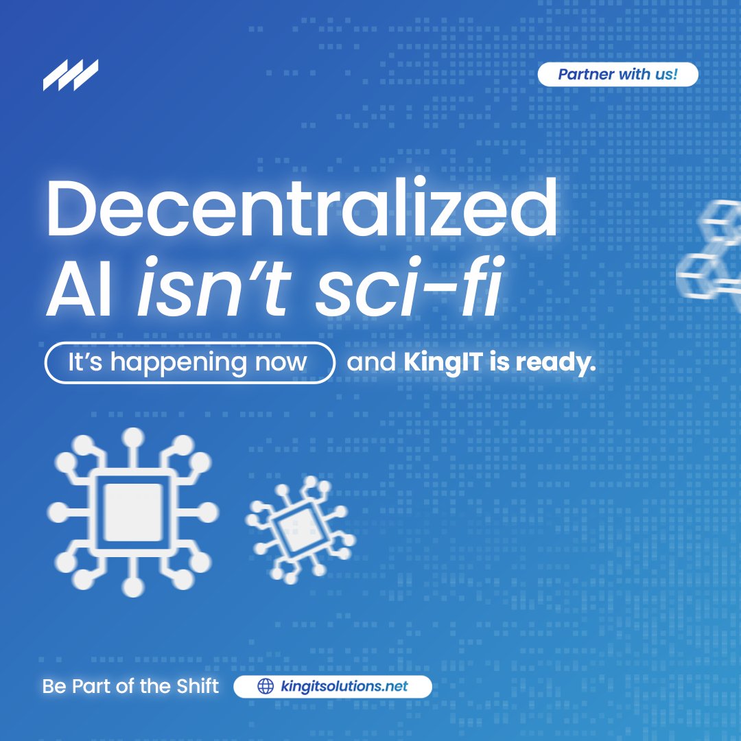 Decentralized AI isn’t sci-fi.
It’s real, it’s here, and it’s changing everything.
And yes, KingIT is already building it.
🚀 kingitsolutions.net
#AI #Blockchain #DecentralizedAI #Web3 #FutureTech #KingITSolutions