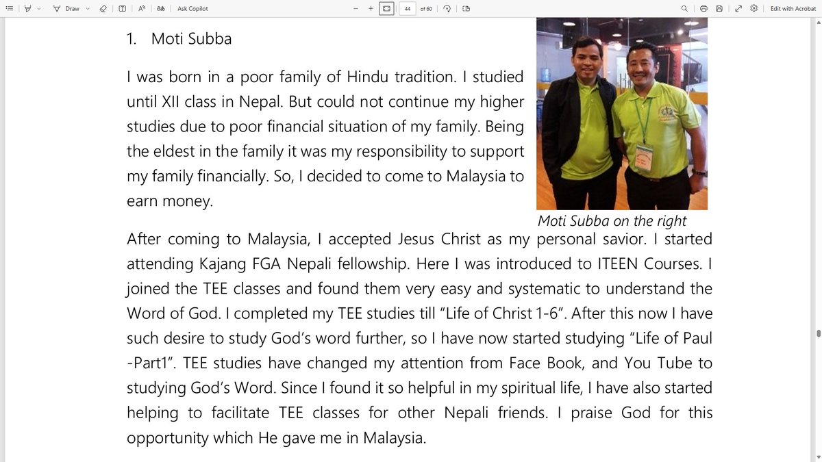 Great testimony by Moti Subba, who did SEAN Bible courses with our #partner <a href="/ITEEN_nepal/">ITEEN</a> while #working in #Malaysia! Every year well over 200,000 people do SEAN Bible courses, in more than 100 countries &amp; 70 #languages around the world! Details/samples at seaninternational.org