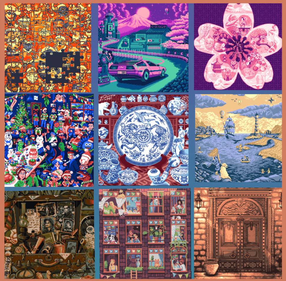 I’m happy to be among such talented artists and to have contributed my 300 pixels to works I love. Over the past year, <a href="/basepaint_xyz/">BasePaint</a> basepaint.xyz/mint has grown even more creative, and I’m grateful to its founder for opening new paths for pixel art lovers. my favorites..