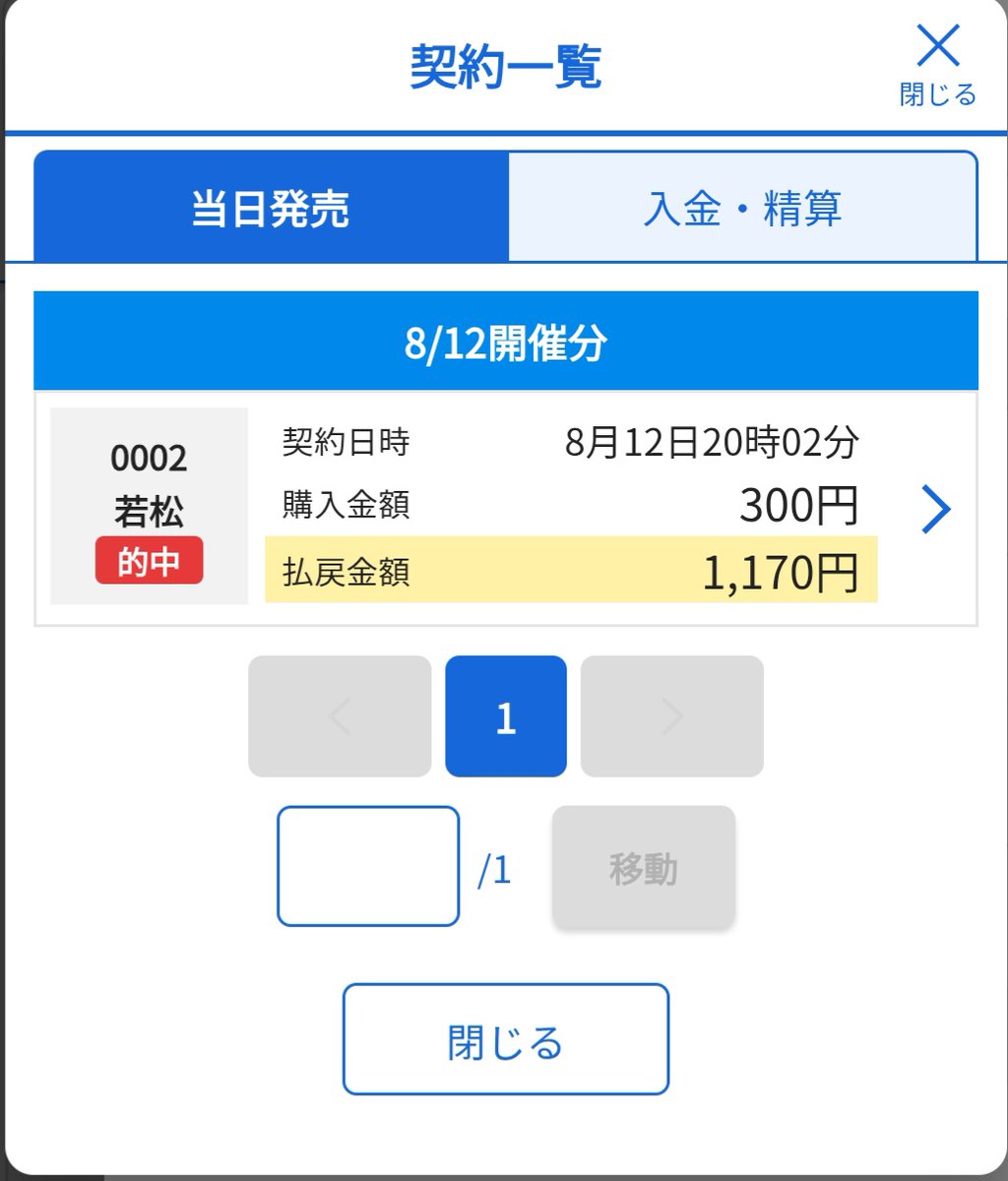 8月12日結果🏁
時間が無くて1レースだけだったけど、当たってよかったー🤣
#競艇 #競艇好きな人と繋がりたい #ボートレース #ボートレース結果