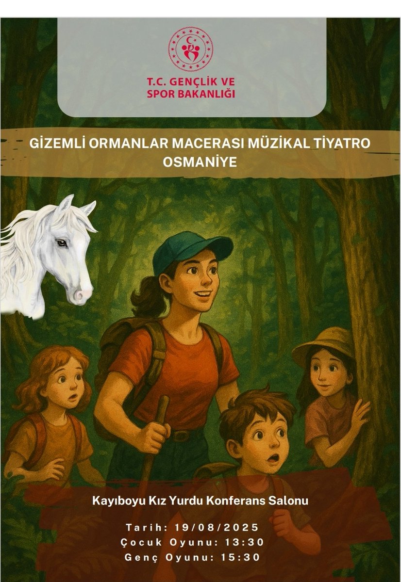📢 📢 Gizemli Ormanlar Macerası 🎭🌳

Engellilik ve Otizm farkındalığı ile depremzede özel çocuklar ve gençlerimize destek için müzikal tiyatro etkinliğimizde buluşuyoruz. 💙

📅 19 Ağustos 2025 | 📍 Kayıboyu Kız Yurdu
🕒 13.30 (6-12 yaş) | 🕒 15.30 (12+)