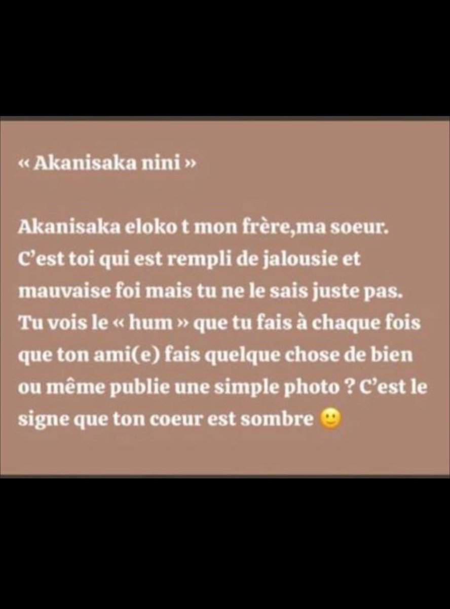 Comment vous faites pour ne pas être heureux que vos proches évoluent dans la vie ? Comment vous faites pour avoir un cœur déchiré quand vos amis réussissent dans leur domaine respectifs ? Comment vous faites pour parler du mal de vos amis derrière leur dos ? 

Na yeba nanu.