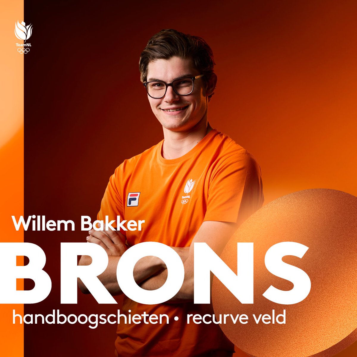 Willem schiet met scherp 🎯 

Bij zijn debuut op <a href="/TheWorldGames/">The World Games</a> gaat hij met een mooie bronzen plak naar huis! 

#TeamNL