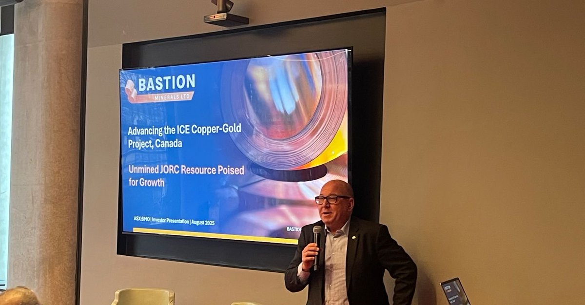 BastionLimited's tweet photo. Thanks to all those that came to listen to our Non-Executive Chairman Gavin Rutherford present the ICE #Copper-#Gold Project to a great audience at the @NWRcomms Canada Spotlight event in Melbourne yesterday. $BMO https://t.co/nlA8271mhS